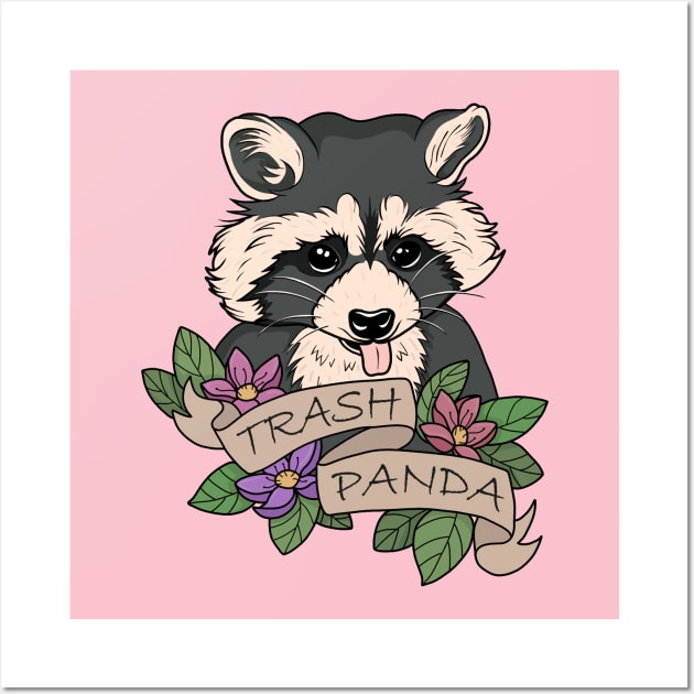 Raccoon - Trash Panda Wall Art by valentinahramov